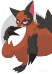 anthro claws fur fusion hi_res licking looking_at_viewer matchstick_39 nickit nintendo orange_body orange_fur pink_eyes pok&eacute;mon pok&eacute;mon_(species) slightly_chubby solo tongue tongue_out video_games zangoose 