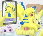  absurd_res anal anal_penetration balls being_watched genitals group hi_res lagomorph lantha leporid looking_at_another male male/male male_penetrated male_penetrating male_penetrating_male mammal milochu nintendo penetration penile penile_penetration penis_in_ass phone pikachu pok&eacute;mon pok&eacute;mon_(species) rabbit sparkchu01 trio video_games yellow_body 