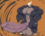  abs absurd_res anthro balls big_balls big_muscles big_penis broken_horn canid canid_demon canine demon disney genitals hi_res horn huge_balls huge_muscles huge_penis humanoid humanoid_genitalia humanoid_penis hyper hyper_balls hyper_genitalia hyper_penis iandragonlover king_clawthorne long_horn male mammal muscular muscular_male niopples nude penis simple_background solo the_owl_house vein veiny_penis 