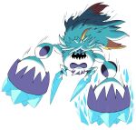  ahoge animal_focus blank_eyes blonde_hair blue_trim body_fur colored_skin crab crabominable goofygoobafish highres ice long_hair mega_crabominable mega_pokemon multicolored_hair no_humans pokemon pokemon_(creature) pokemon_focus purple_fur purple_skin teeth two-tone_hair v-shaped_eyes white_fur white_hair yeti_(creature) 