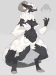  absurd_res anthro black_body bovid breasts caprine domestic_sheep female fur hi_res horn kame_3 kemono mammal nude sheep simple_background smile solo white_body white_fur 