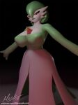  3d_(artwork) big_breasts blender_(software) breasts clothed clothing digital_media_(artwork) embrace female gardevoir hi_res hiddenmask18 humanoid nintendo not_furry pok&eacute;mon pok&eacute;mon_(species) psychic solo video_games 