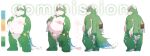  2022 anthro belly big_belly blush bulge butt canid canine clothing green_body hi_res kemono male mammal model_sheet moobs nipples overweight overweight_male solo underwear white_body yimingsama 