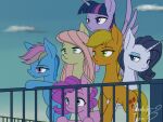 animated applejack_(mlp) blue_eyes earth_pony equid equine female fence flapping_wings fluttershy_(mlp) friendship_is_magic green_eyes group hasbro hauntedtuba horn horse mammal my_little_pony mythological_creature mythological_equine mythology pink_eyes pinkie_pie_(mlp) pony purple_eyes rainbow_dash_(mlp) rarity_(mlp) twilight_sparkle_(mlp) unicorn wind