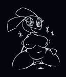2023 anthro big_breasts black_and_grey black_background breasts digital_media_(artwork) duo eyelashes faceless_character faceless_male female genitals hand_on_hip lagomorph leporid line_art looking_down_at_partner male male/female mammal monochrome navel panickingad penetration pussy rabbit sex simple_background slightly_chubby slightly_chubby_anthro slightly_chubby_female slightly_chubby_male sparkles thick_thighs vaginal vaginal_penetration vib-ribbon vibri