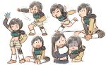  &gt;_&lt; 2girls :d :o airplane_arms armor between_legs black_hair black_skirt black_sleeves brown_hair brown_shorts chibi chibi_only closed_eyes closed_mouth comforting crop_top detached_sleeves excited final_fantasy final_fantasy_vii fishnet_thighhighs fishnets foot_up forehead_protector full_body green_sweater grey_headband hand_between_legs hand_up headband holding indian_style long_hair looking_at_another looking_at_viewer materia midriff motion_lines multiple_girls multiple_views naruto_run nausea navel on_ground open_mouth orange_footwear outstretched_arms pauldrons punching pursed_lips raised_eyebrows ribbed_sweater running shaded_face shirt shoes short_shorts shorts shoulder_armor sick side-by-side simple_background single_bare_shoulder single_pauldron single_sleeve single_thighhigh sitting sketch skirt sleeveless sleeveless_turtleneck smile socks solo_focus spread_arms sweater swept_bangs thighhighs tifa_lockhart tsubobot turtleneck turtleneck_sweater v-shaped_eyebrows v_arms wavy_mouth white_background white_shirt white_socks yuffie_kisaragi 