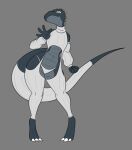 anthro arxur_(the_nature_of_predators) clothing digitigrade female furgonomics king_of_sorrow_(artist) legwear lingerie panties solo stockings sweater tail tail_clothing tail_stocking the_nature_of_predators topwear turtleneck underwear