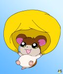 artist_logo brown_body brown_fur cricetid female feral fur green_eyes hamster hamtaro_(series) logo mammal midair parachute parachuting penelope_(hamtaro) pichu90 rodent solo white_body white_fur