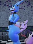  anal animatronic anthro blender_(software) blue_body bow_tie breasts duo ejaculation female five_nights_at_freddy&#039;s five_nights_at_freddy&#039;s_2 freckles genitals hi_res machine male male/female mangle_(fnaf) oral penis rimming robot scottgames sex small_penis sneakyphox surprised_face tongue toy_bonnie_(fnaf) video_games white_body 