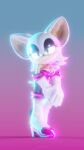  4k 9:16 absurd_res anthro big_ears black_latex blender_(software) blender_cycles boots chiropteran clothing female footwear gloves glowing glowing_eyes green_eyes handwear hi_res looking_at_viewer mammal prykez reflective_clothing rouge_the_bat sega smile smiling_at_viewer solo sonic_the_hedgehog_(series) whie_hair white_boots white_clothing white_footwear white_gloves white_handwear 