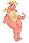  2022 absurd_res aged_up anthro big_breasts blue_eyes breasts cassie_(dragon_tales) comfy_lion digital_drawing_(artwork) digital_media_(artwork) dragon dragon_tales female genitals hi_res jewelry non-mammal_breasts nude pink_body pussy scales scalie sitting slightly_chubby solo solo_focus thick_thighs western_dragon wide_hips wings 