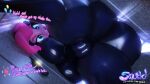  3d_(artwork) anthro big_breasts big_butt blender_(software) breast_squish breasts butt clothing digital_media_(artwork) earth_pony equid equine female friendship_is_magic genitals hasbro hi_res horse mammal my_little_pony pinkie_pie_(mlp) plump_labia pony pussy rubber rubber_clothing rubber_suit solo squish tight_clothing wide_hips 