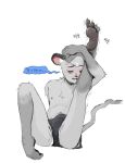  19sinzer anthro barefood bodily_fluids bulge clothing eyes_closed feet gelato_(latotabo) hi_res korean_text male mammal murid murine nipples rat rodent soles solo tears text underwear 