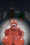  anthro big_breasts bodily_fluids breasts capcom curvaceous curvy_figure female feral hi_res humanoid irc_(artist) licker_(resident_evil) not_furry resident_evil saliva smile solo tongue tongue_out video_games voluptuous 