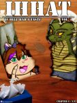  2017 accessory anthro blush bodily_fluids bow_ribbon clothing comic cover cover_art cover_page domestic_cat dragon english_text felid feline felis female green_body green_scales hair_accessory hair_bow hair_ribbon hi_res horn if_hell_had_a_taste male mammal marci_hetson open_mouth photo red_eyes ribbons scales scar shirt skylar_fidchell teal_eyes tears text tissue tissue_box topwear torn_photo viroveteruscy yellow_body yellow_scales yellow_sclera 