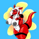  1:1 2022 anthro anthrofied areola bandai_namco bedroom_eyes big_areola big_breasts breasts butt curvy_figure danellz digimon digimon_(species) eyeshadow female genitals guilina_(lucedo) guilmon hair hand_on_breast hi_res huge_breasts lips makeup multicolored_body narrowed_eyes navel nipples non-mammal_breasts nude pussy seductive solo thick_bottom_lip thick_thighs two_tone_body voluptuous white_hair wide_hips yellow_eyes 