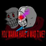  alternate_universe blue_clothing blue_shirt blue_topwear bone clothing dialogue duo flying ghost ghosting hoodie humanoid male papyrus_(undertale) purple_eyes red_eyes red_scarf red_text sans_(undertale) scarf shirt simple_background skeleton smile spirit text topwear undead undertale undertale_(series) video_games 