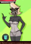  absurd_res blonde_hair breasts crossgender demon detailed_background female gas_mask grey_body hair hazbin_hotel hi_res humanoid mask metalbelphegor solo tom_trench_(hazbin_hotel) 