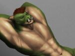  absurd_res fangs hi_res humanoid lizard male mamaubear mohawk muscular napping orc reptile scalie solo 