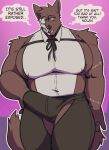 adrian_(king_slabu) anthro arm_scar barazoku big_bulge big_muscles big_nipples big_pecs black_nose black_text bone bottomwear bulge canid canine canis clothed clothing comic dialogue digital_media_(artwork) domestic_dog english_text green_bottomwear green_clothing green_pants hand_on_side hi_res huge_pecs king_slabu male mammal muscular muscular_anthro muscular_male nipples orange_eyes pants pecs scar shirt simple_background skull skull_head solo speech_bubble spirit tail text topwear white_clothing white_topwear