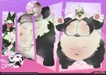 2025 absurd_res afurreak anthro belly belly_expansion big_arms big_belly big_breasts big_butt bloat_(sound_effect) bloated blush bodily_fluids breast_expansion breasts breath butt cheek_bulge clothing creaking dialogue digital_media_(artwork) dripping english_description english_text expansion female fur generation_9_pokemon genital_fluids genitals green_body green_fur groan hi_res huge_belly huge_breasts huge_butt huge_thighs hyper hyper_belly hyper_breasts hyper_butt hyper_thighs inflation leaking_precum mask meowscarada motion_lines navel nintendo overweight overweight_anthro overweight_female panting pink_background pokemon pokemon_(species) precum precum_drip purple_background rumbling_stomach self_inflation simple_background solo speech_bubble straining straining_clothing stretched_clothing stretching sweat sweatdrop swelling swoosh text thick_thighs vulva watermark weight_gain