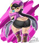  absurd_res animal_humanoid beauty_mark bent_over big_breasts big_butt blush breasts bubble_butt butt callie_(splatoon) cephalopod cephalopod_humanoid clothed clothing cross_samax ear_piercing eyelashes female food fully_clothed glistening glistening_eyes hi_res huge_breasts huge_butt huge_hips huge_thighs humanoid inkling licking_popsicle looking_at_viewer looking_back marine marine_humanoid markings mole_(marking) mollusk mollusk_humanoid narrowed_eyes nintendo piercing pink_background popsicle popsicle_in_mouth popsicle_melting presenting presenting_hindquarters pseudo_hair rear_view shaded simple_background solo splatoon squid_sisters_(splatoon) standing tentacle_hair tentacles thick_thighs tight_clothing video_games white_background wide_hips 