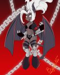  absurd_res anthro bat_pony bat_wings boots bydena chain clothing equid equine female footwear hasbro helltaker hi_res horse humanoid judgement judgement_(helltaker) mammal membrane_(anatomy) membranous_wings my_little_pony pentagram ponification pony shoes smile solo tail wings 