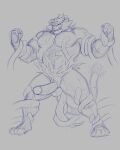  2021 absurd_res anthro balls biceps bodily_fluids cheek_tuft dripping ear_piercing erection facial_tuft fangs fur genital_fluids genitals glans hi_res incineroar maiofu male markings muscular muscular_anthro muscular_male nintendo nipples nude pecs penis piercing pok&eacute;mon pok&eacute;mon_(species) precum precum_drip restrained sharp_teeth simple_background sketch solo striped_body striped_fur striped_markings striped_tail stripes tail_markings teeth tentacles tuft vein veiny_penis video_games 