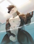  anthro balls dangpa erection genitals hi_res holding_balls lutrine male mammal muscular mustelid nude penis pool_(disambiguation) solo ssephy_(character) underwater wagging_finger water 