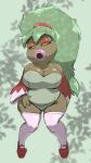  anthro breasts brown_body brown_skin clothing deku_(tloz) deku_princess deku_scrub elemental_creature elemental_humanoid eyeshadow female flora_fauna hi_res high_heels humanoid leggings legwear leotard majora&#039;s_mask makeup mcnasty nintendo plant plant_humanoid short_stack solo the_legend_of_zelda video_games 