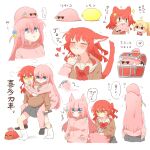  <o>_<o> ... 3girls :3 ahoge animal_ear_fluff animal_ears blonde_hair blue_eyes blush bocchi_the_rock! cat_ears cat_girl cat_tail chibi closed_mouth commentary_request cube_hair_ornament food fruit gotoh_hitori gotoh_hitori_(octopus) gotoh_hitori_(tsuchinoko) hair_between_eyes hair_ornament ijichi_nijika kemonomimi_mode kita_ikuyo lemon long_hair mimic mimic_chest multiple_girls one_side_up open_mouth pink_hair rebecca_(keinelove) red_hair spoken_ellipsis tail translation_request 