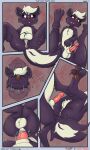  3:5 absurd_res anal animal_genitalia anthro anus ball_tuft balls bedroom_eyes blush butt claws clone comic duo english_text eyes_closed feet fluffy fluffy_balls fluffy_tail genitals happy hi_res male male/male mammal mephitid narrowed_eyes nodding nodding_head pawpads paws penis presenting presenting_hindquarters razzle_(razzle_the_red) razzle_the_red seductive selfcest sex sheath skunk skunk_tail smile smiling_at_viewer smirk smirking_at_viewer spread_legs spreading square_crossover tail text tuft 