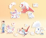  6:5 absurd_res alolan_form alolan_vulpix ambiguous_gender before_and_after begging blue_body blue_eyes blue_feathers blue_fur bodily_fluids bow_(feature) bowl bully canid canine claws clothed clothing container dragon duo eating eeveelution feathers female feral flying fox fur gender_transformation generation_3_pokemon generation_6_pokemon generation_7_pokemon group hair heart_symbol hi_res human iconography kareha_21909 kibble latias legendary_pokemon loss_of_dexterity male mammal mtf_transformation multi_tail mythological_creature mythological_scalie mythology nintendo orange_eyes pet_bowl pink_body pink_fur pokeball pokemon pokemon_(species) poof_transformation red_body red_feathers regional_form_(pokemon) ribbons_(anatomy) riding riding_on_back scalie secretly_loves_it shadow simple_background sitting size_difference sweat sweatdrop sylveon tail tendrils thought_bubble touch_starved transformation trio white_body white_feathers white_fur yellow_eyes 