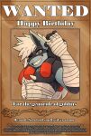 anu_k-9 bandage bear213 black_body blue_body full_render generation_4_pokemon grey_eyes hair half-length_portrait half_naked hi_res long_hair lucario male nintendo pokemon pokemon_(species) portrait poster smile white_hair