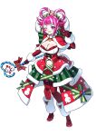  1girl absurdres blunt_bangs capelet christmas commission commissioner_upload dress eighteenetzel facial_mark fire_emblem fire_emblem_engage fire_emblem_heroes folded_twintails fur-trimmed_capelet fur_trim fur_wrist_cuffs gloves hair_rings heart heart_facial_mark highres hortensia_(fire_emblem) hortensia_(winter's_dearest)_(fire_emblem) multicolored_hair multicolored_tiara non-web_source official_alternate_costume pantyhose pink_eyes pink_hair red_capelet red_gloves santa_costume santa_dress snowman_earrings snowman_ornament striped_clothes striped_pantyhose two-tone_hair vertical-striped_clothes vertical-striped_pantyhose w white_trim wrist_cuffs 