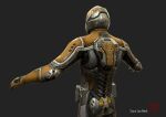  3d bodysuit brown_bodysuit commentary cowboy_shot dark_background dust_514 english_commentary eve_online from_behind gallente_federation_(eve_online) gloves grey_background helmet juliadream light_dropsuit_(dust_514) maya_(medium) official_art photoshop_(medium) realistic science_fiction simple_background standing unreal_engine_(medium) 