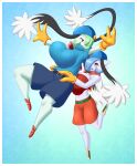  absurd_res anthro big_breasts blue_clothing blue_hair blush breasts clothed clothing cosplay duo fan_character female footwear fur gardevoir hair hat headgear headwear hi_res humanoid jcdr klonoa klonoa_(series) looking_at_another lucy_(jcdr) mammal multicolored_body multicolored_fur nintendo not_furry nougat_(character) open_mouth orange_eyes pok&eacute;mon pok&eacute;mon_(species) red_clothing shiny_pok&eacute;mon simple_background smile video_games yellow_clothing 