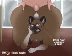  absurd_res aggressive_retsuko anal anal_penetration anthro balls big_butt big_penis butt butt_grab canid canine dialogue digital_media_(artwork) director_ton domestic_pig duo english_text fur genitals haida hand_on_butt hi_res huge_butt hyaenid hyper hyper_butt male male/male male_penetrated male_penetrating male_penetrating_male mammal nipples nude open_mouth penetration penis sanrio sex spotted_hyena suid suina sus_(pig) text thirstydraws 