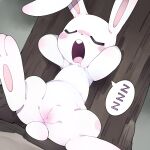 1:1 2026 absurd_res anthro anus biped black_nose blush blush_lines bodily_fluids body_blush buckteeth digital_media_(artwork) drooling eyes_closed feet female female_anthro fur genitals hands_behind_head hi_res lagomorph leporid long_ears lying mammal nude nude_anthro nude_female on_back one_ear_up open_mouth pink_anus pink_inner_ear rabbit saliva short_tail sleeping small_nose solo sound_effects speech_bubble spread_legs spreading tail teeth toes tongue vowelless vowelless_sound_effect vulva vulva_blush white_body white_fur white_tail youjomodoki zzz