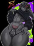  absurd_res anthro black_body black_fur clothed clothing condom femboy fur goonermello hi_res lagomorph leporid looking_at_viewer male mammal panties panties_down partially_clothed pinup pose rabbit sexual_barrier_device smile smiling_at_viewer solo sweater taking_off_panties thick_thighs topwear underwear underwear_down wide_hips womb_tattoo 