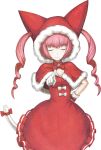  1girl akiha_rumiho animal_ear_hood animal_ears bow bowtie breasts capelet christmas closed_eyes dress drill_hair facing_viewer fake_animal_ears fake_tail frilled_dress frills fur-trimmed_capelet fur-trimmed_hood fur_trim game_asset hand_on_own_hip hood hood_up huke long_hair non-web_source official_art petticoat pink_hair pointing pointing_at_viewer red_bow red_bowtie red_capelet red_dress red_hood ribbon santa_costume santa_dress science_adventure small_breasts smile solo steins;gate steins;gate_0 tachi-e tail tail_ornament tail_ribbon transparent_background twin_drills very_long_hair white_bow white_bowtie 