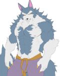  anthro blue_body blue_fur canid canine canis capcom captainjohkid claws darkstalkers fur hi_res jon_talbain male mammal muscular muscular_anthro muscular_male nipples sharp_claws solo video_games were werecanid werecanine werewolf white_body white_fur wolf 