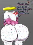 big_butt butt cellphone chao_(sonic) electronics ellipsis english_text female genki_diama halo hero_chao holding_cellphone holding_object holding_phone huge_butt humanoid latluxlula nude phone sega solo sonic_the_hedgehog_(series) text thick_thighs white_body wide_hips