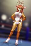 android anthro antlers deer female green_eyes hi_res horn joints machine mammal nariikhan rachel_(mc888) robot robot_anthro solo translucent translucent_body