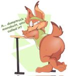accessory anthro arm_support ass_up astralkettei bent_over big_butt black_nose bobcat bodily_fluids bottomless bubsy_(series) bubsy_bobcat butt claws clothed clothing countershading dialogue ear_tuft eyebrows fangs felid feline fur head_tuft headband hi_res looking_at_viewer looking_back lynx male mammal open_mouth orange_body orange_fur pointy_ears raised_eyebrows raised_tail rear_view shirt simple_background solo sweat tail tank_top teeth thick_thighs tongue toony topwear tuft white_background wide_hips