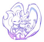 0olqplo0 alien ambiguous_gender anthro antlers big_ears biped bipedal_feral blush blush_stickers chest_tuft chinchillid digital_drawing_(artwork) digital_media_(artwork) digitigrade duo elfilin eyes_closed fecto_elfilis feral fingernails fluffy fluffy_tail front_view fur head_wings horn huge_wings kirby_(series) kirby_and_the_forgotten_land male_(lore) mammal monochrome mouthless nails neck_tuft nintendo notched_ear nuzzling one_eye_closed portrait pupils rodent semi-anthro side_by_side simple_background size_difference starling_(kirby) tail three-quarter_portrait tuft unusual_wing_placement white_background wings