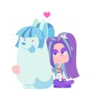  1girl :p animal animalization aqua_jacket aqua_streaks aria_blaze aria_blaze_(human) arm_at_side arm_support bare_arms belt black_choker blue_hair chinese_commentary choker closed_mouth commentary_request curtained_hair derivative_work dog duolingo equestria_girls:_rainbow_rocks eyeshadow frown full_body gem hair_ornament heart high_ponytail highres indian_style jacket jitome knees_apart_feet_together long_hair looking_at_viewer lwen makeup multicolored_hair my_little_pony my_little_pony:_equestria_girls my_little_pony:_friendship_is_magic no_eyebrows no_lineart pants parody pendant_choker pink_eyes ponytail purple_belt purple_eyeshadow purple_hair purple_pants red_gem shirt short-sleeved_jacket short_sleeves side-by-side sidelocks simple_background sitting sleeveless sleeveless_shirt smile solid_circle_eyes sonata_dusk star_(symbol) star_hair_ornament streaked_hair style_parody tongue tongue_out twintails two-tone_hair v-bangs white_background white_fur white_shirt 