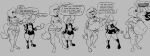 abdominal_bulge anthro anthro_pred anthro_prey aroused aroused_face belly big_belly big_breasts black_and_white blush boots bottomwear breasts burping burping_up_clothing cleavage clothed clothing collar dialogue domestic_ferret duo eating ellipsis emmy_dook female female/female female_pred female_prey footwear gothmeup heart_symbol hi_res larger_pred leather mammal monochrome murid murine mustelid musteline pipeline questionable_consent rat rattie_(gothmeup) rodent shoes shorts size_difference sketch spiked_collar spikes true_musteline vore weasel