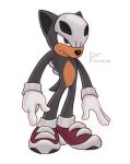  artist_name brown_eyes dirtyfox911911 fang full_body furry gloves highres houndour pokemon pokemon_(creature) simple_background solo sonic_(series) standing tail white_background white_gloves 
