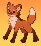 2026 3_toes ambiguous_gender artist_logo artist_name black_eyes black_nose blep blush blush_lines brown_body brown_fur canid canine cheek_tuft circle_eyebrows dipstick_tail eyebrows facial_tuft feet feral feve footprint fur gradient_background head_tuft hi_res icon inner_ear_fluff logo mammal maned_wolf markings multicolored_body multicolored_fur neck_tuft orange_body orange_fur pawprint simple_background solo standing tail tail_markings tan_body tan_eyebrows tan_fur tan_inner_ear tan_inner_ear_fluff text toes tongue tongue_out tuft whisker_spots